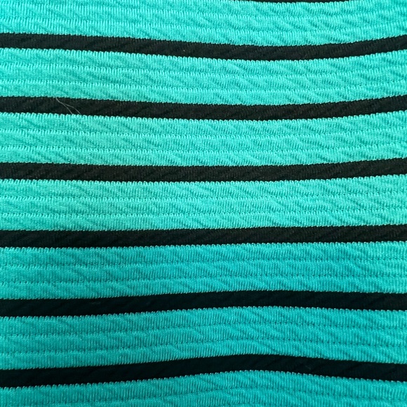Torrid Black & Teal Textured Striped Skater Dress size 3 Cross Back Open - Picture 2 of 15